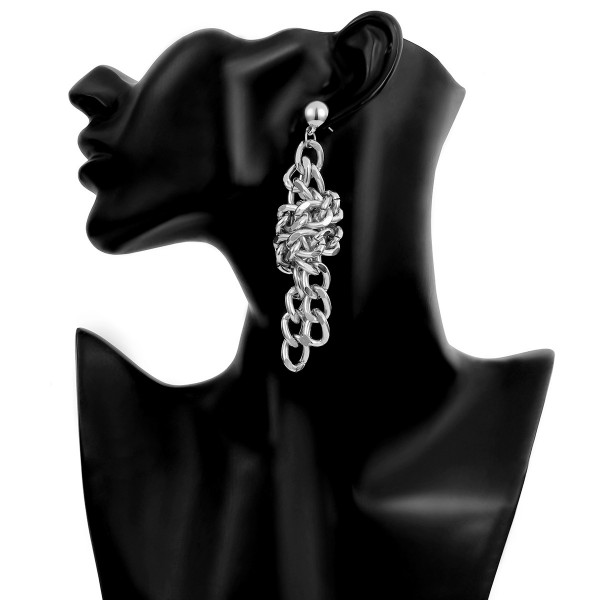 Серьги с крупными звеньями "Chain knot", 1 пара