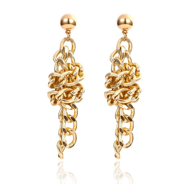 Серьги с крупными звеньями "Chain knot", 1 пара