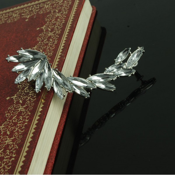 Сережки каффи "Flying crystals", на праве вухо, срібло, 1 шт