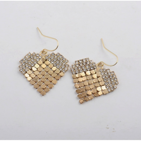 Серьги "Алмазное сердце", золото Серьги "Алмазное сердце", золото