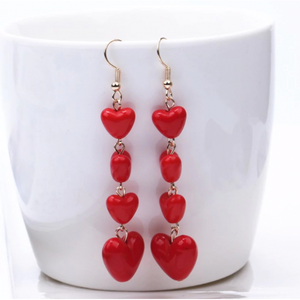 Сережки "Red hearts", 1 пара