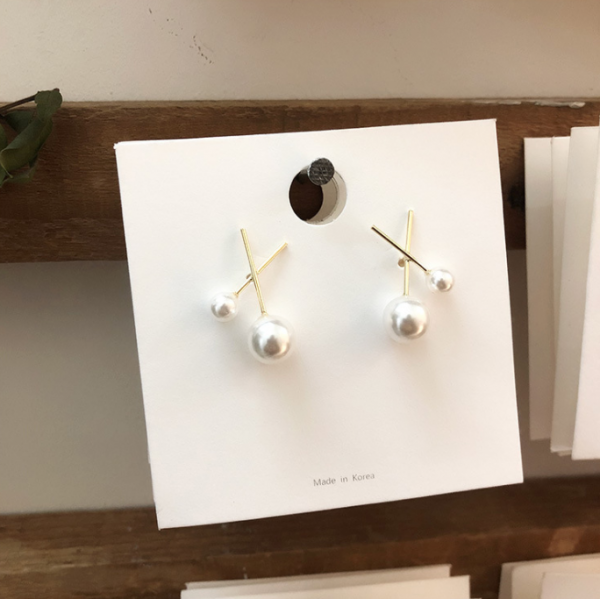 Сережки "Double pearls", золото