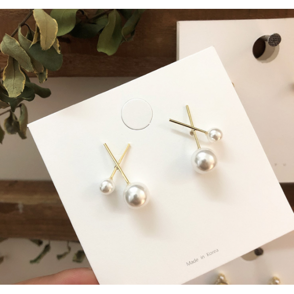 Сережки "Double pearls", золото