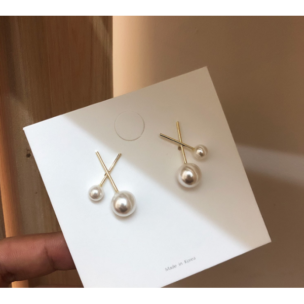 Сережки "Double pearls", золото