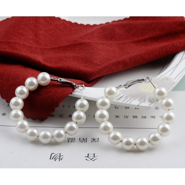 Сережки з перлами "White Pearls", 3 розміри