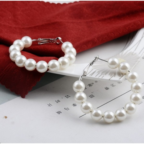 Сережки з перлами "White Pearls", 3 розміри