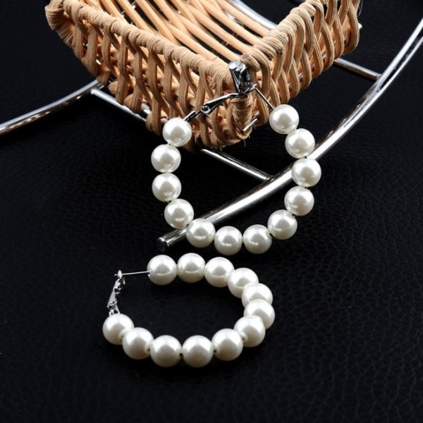 Сережки з перлами "White Pearls", 3 розміри