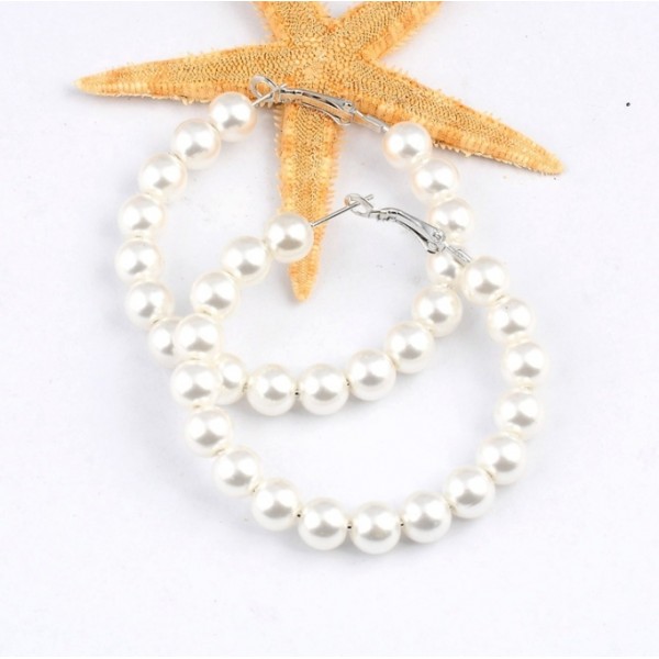 Сережки з перлами "White Pearls", 3 розміри