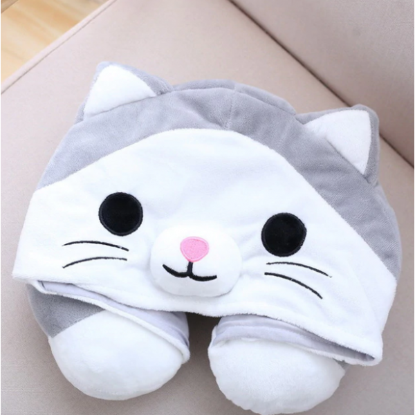 Подушка в дорогу з капюшоном