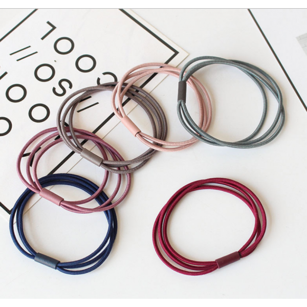 Резинка для волосся "Потрійна", 10 кольорів, 1 шт