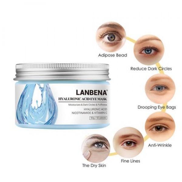 Патчі Тканинні  LANBENA hyaluronic acid eye mask Регенерація і зволоження, 50 шт