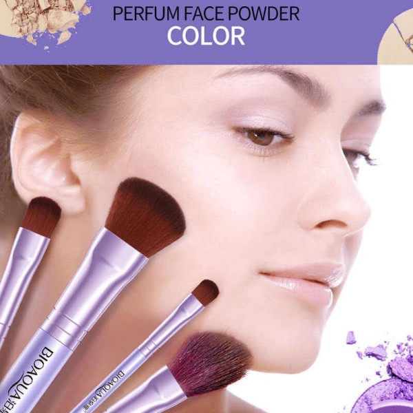 Набір пензлів для макіяжу BIOAQUA, в металевому кейсі, 7 шт