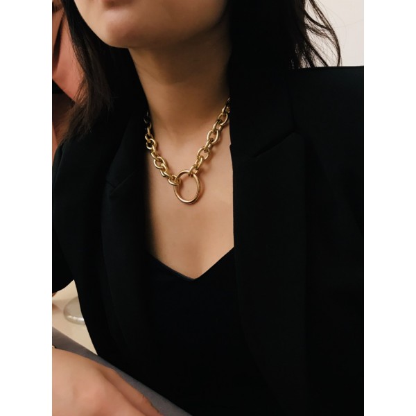 Цепочка с крупными звеньями и кольцом, 2 цвета