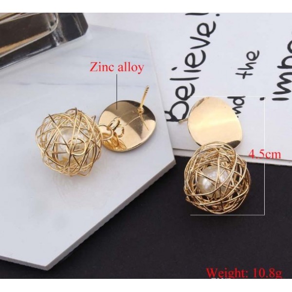 Серьги с жемчугом "Gold Section", 2 цвета