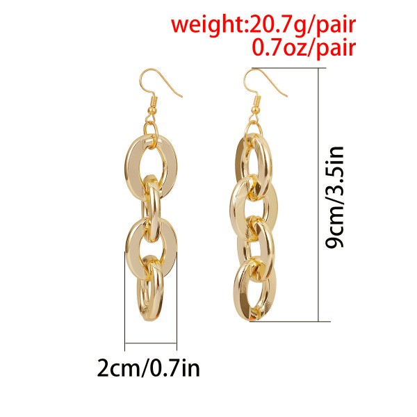 Серьги с крупными звеньями "Golden Splash", золото