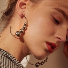 Серьги "Metallic Perls", серебро