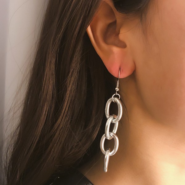 Серьги с крупными звеньями "Minimalism", 2 цвета