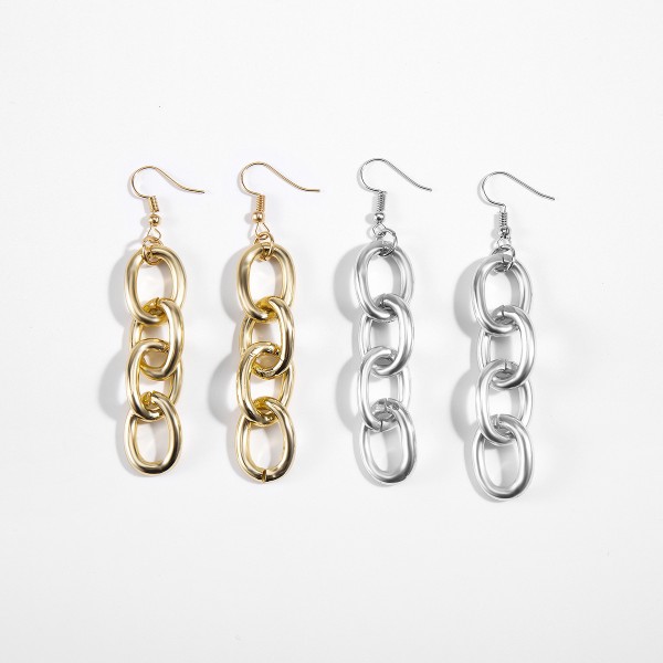 Серьги с крупными звеньями "Minimalism", 2 цвета