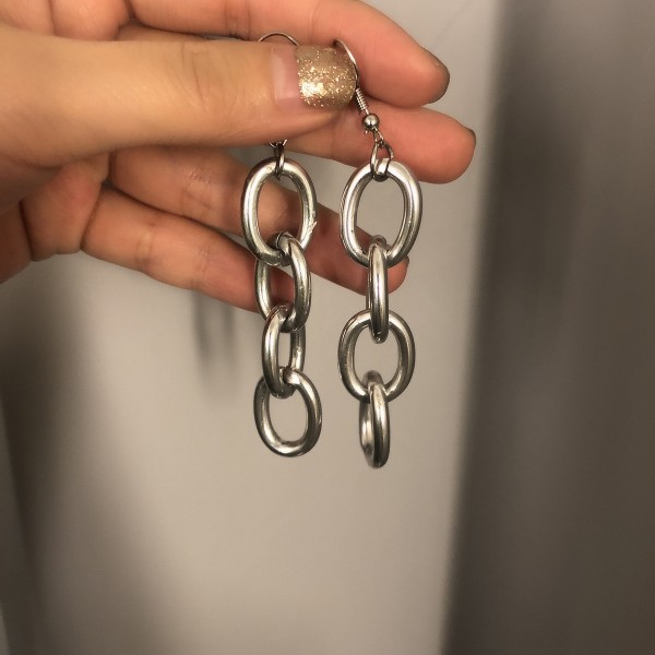 Серьги с крупными звеньями "Minimalism", 2 цвета