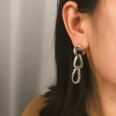 Серьги с крупными звеньями "Three Links", 2 цвета