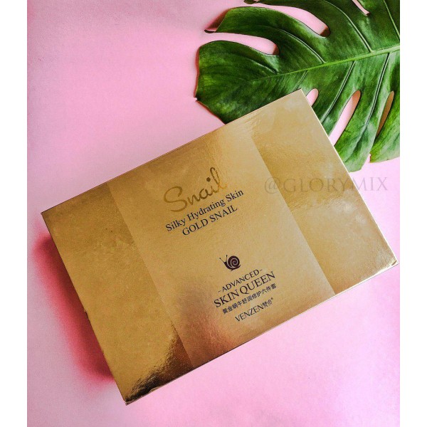 Подарунковий набір Venzen Silky Hydrating Skin GOLD SNAIL, з муцином равлики і нано-золотом, 6 засобів