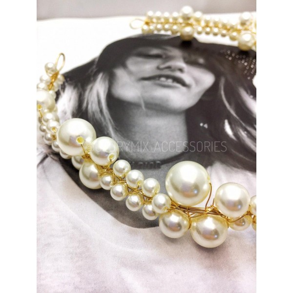 Обруч для волосся, з перлами, "Tender Pearls", білий Обруч для волосся, з перлами, "Tender Pearls", білий