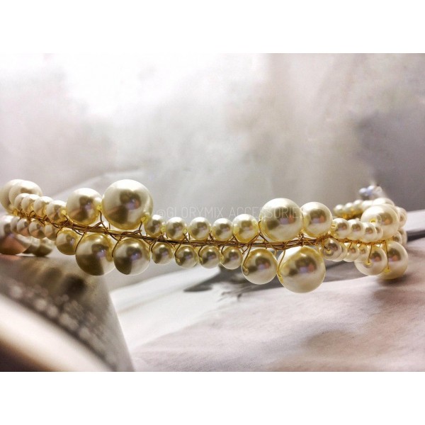 Обруч для волосся, з перлами, "Tender Pearls", білий Обруч для волосся, з перлами, "Tender Pearls", білий