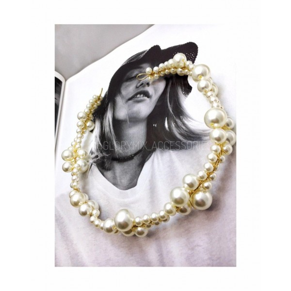 Обруч для волосся, з перлами, "Tender Pearls", білий Обруч для волосся, з перлами, "Tender Pearls", білий