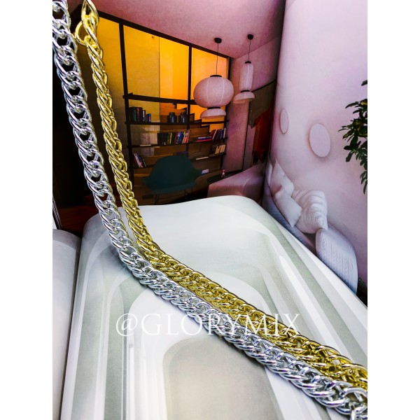 Ланцюжок і браслет із великими ланками "Metal Duet", набір