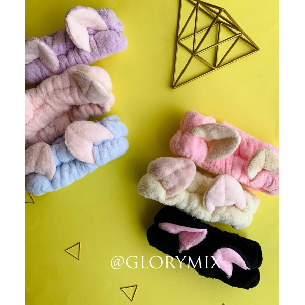 Пов'язка для макіяжу з вушками, різні кольори, 1 шт