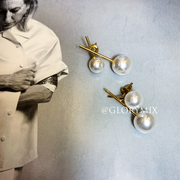 Сережки "Double pearls", золото