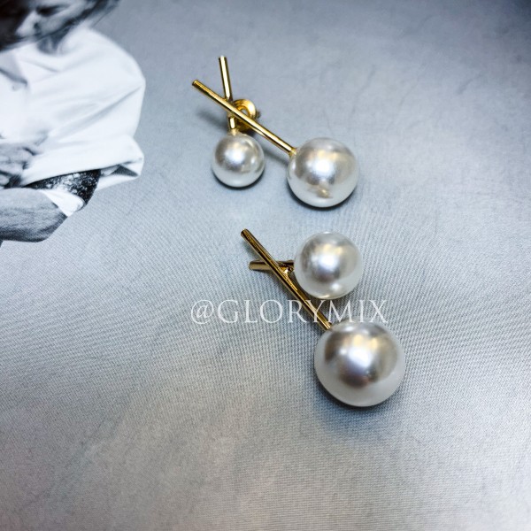 Сережки "Double pearls", золото