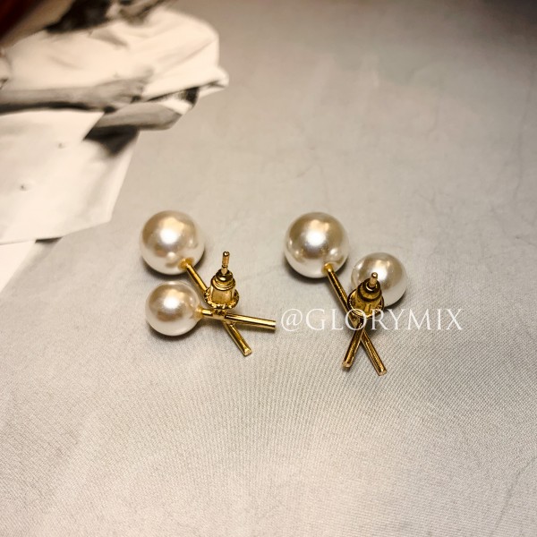Сережки "Double pearls", золото