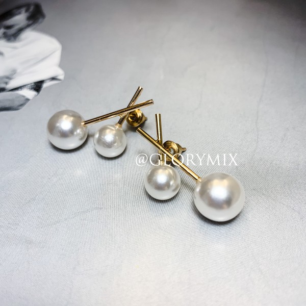 Сережки "Double pearls", золото
