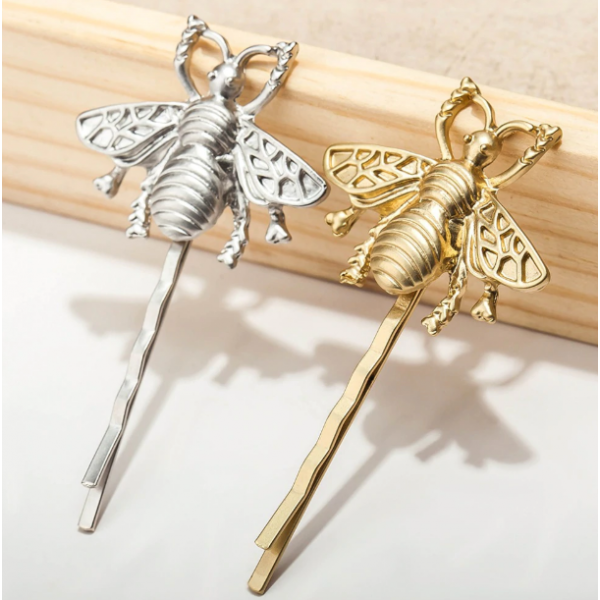 Шпилька для волосся, невидимка, Бджола, золота 1 шт