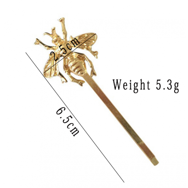 Шпилька для волосся, невидимка, Бджола, золота 1 шт
