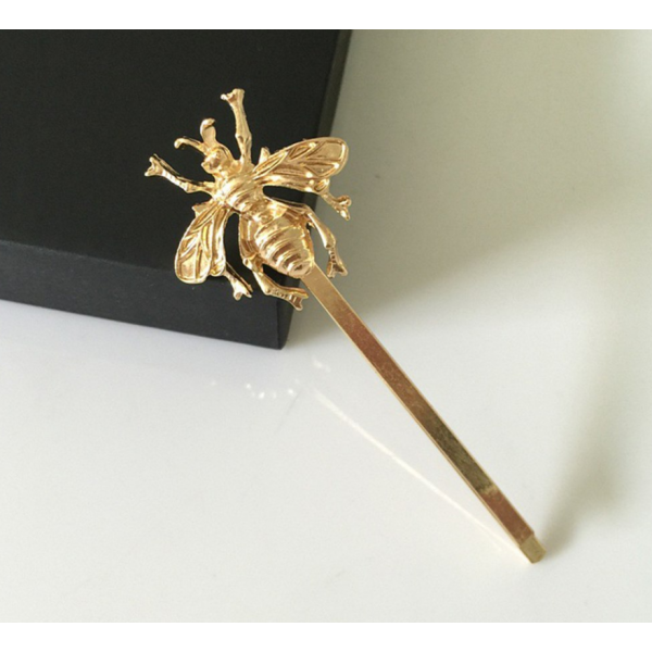 Шпилька для волосся, невидимка, Бджола, золота 1 шт