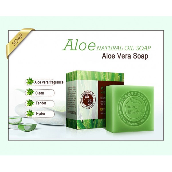 Натуральне мило з екстрактом алое BIOAQUA Aloe Natural Oil Soap, 100 г Натуральне мило з екстрактом алое BIOAQUA Aloe Natural Oil Soap, 100 г