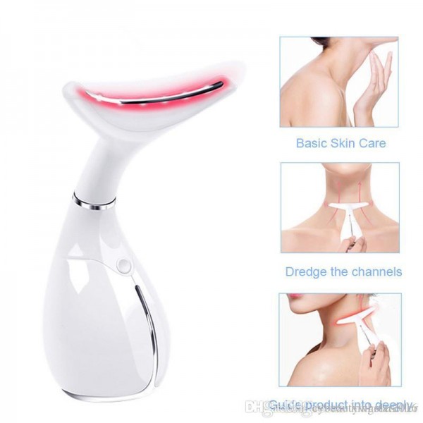 Апарат, Світлодіодний фотонний масажер для області шиї Electric vibration Dolphin Neck Skin, 1 шт