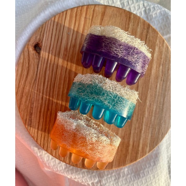 Масажне мило ручної роботи з люфою, антицелюлітне, з ароматом цитрусу