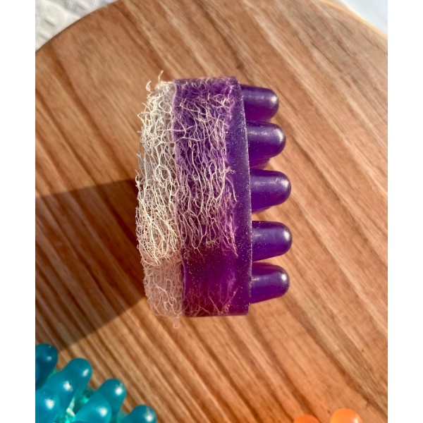 Масажне мило ручної роботи з люфою, антицелюлітне, з ароматом солодкої жуйки