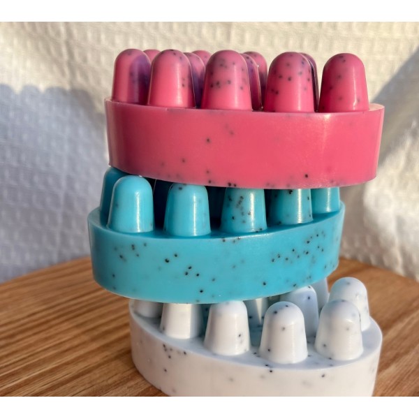 Масажне мило ручної роботи, скрабуюче, антицелюлітне, з ароматом кокоса