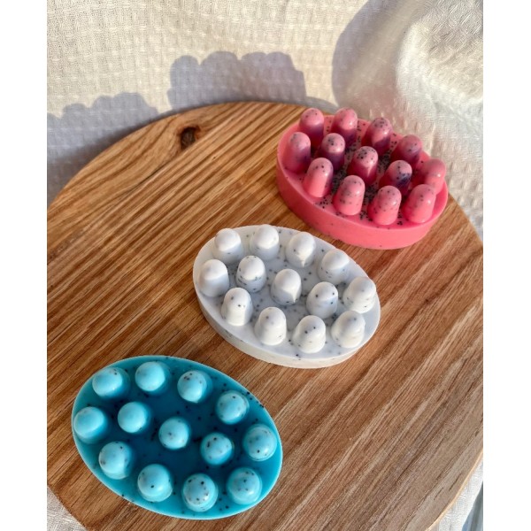 Масажне мило ручної роботи, скрабуюче, антицелюлітне, з ароматом кокоса