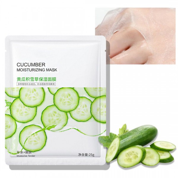 Тканинна маска для обличчя Bioaqua Cucumber Moisturizing Mask з екстрактом огірка, 1шт