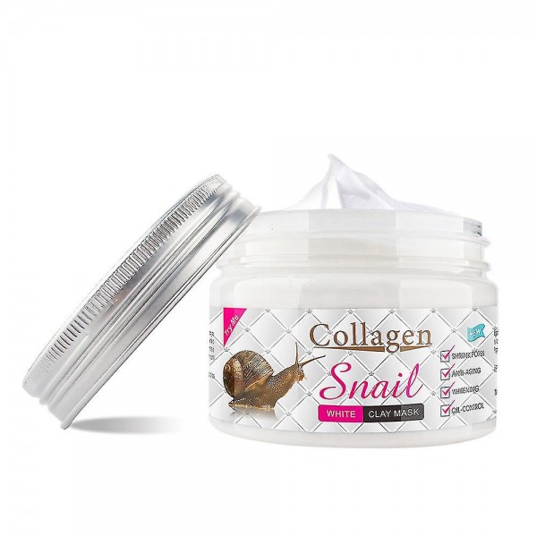 Маска для обличчя з білою глиною, Collagen Snail White Clay Mask, із муцином равлика, 150 г