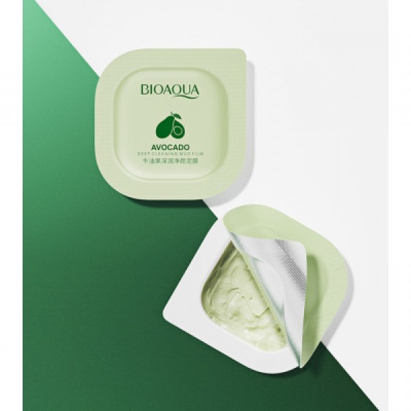 Маска для обличчя, очищаюча, Bioaqua Avocado Deep Cleansing Mud Film, з екстрактом авокадо, 8*5 мл