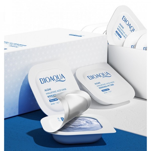 Маска для обличчя Bioaqua Algae Hyaluronic Acid Mask, з екстрактом морських водоростей, 8*5 мл