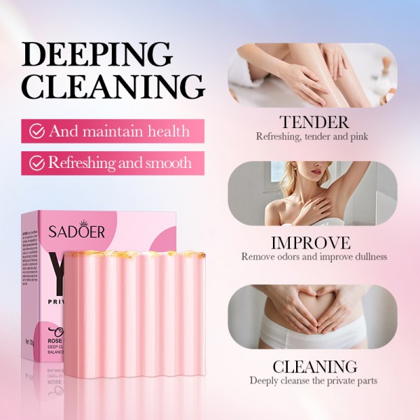 Мило для інтимної гігієни з ароматом троянди SADOER Yoni Private Care Soap, 100 г Мило для інтимної гігієни з ароматом троянди SADOER Yoni Private Care Soap, 100 г