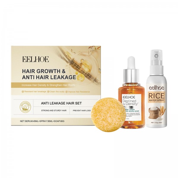 Набор для роста и восстановления сухих и поврежденных волос EELHOE Anti-Leakage Hair Set, 3 средства