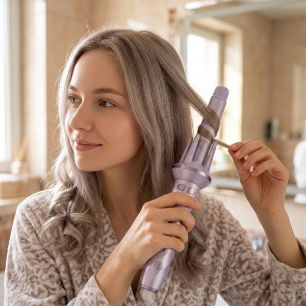 Плойка для волосся, стайлер для завивки локонів, фіолетовий, діаметр 24 мм